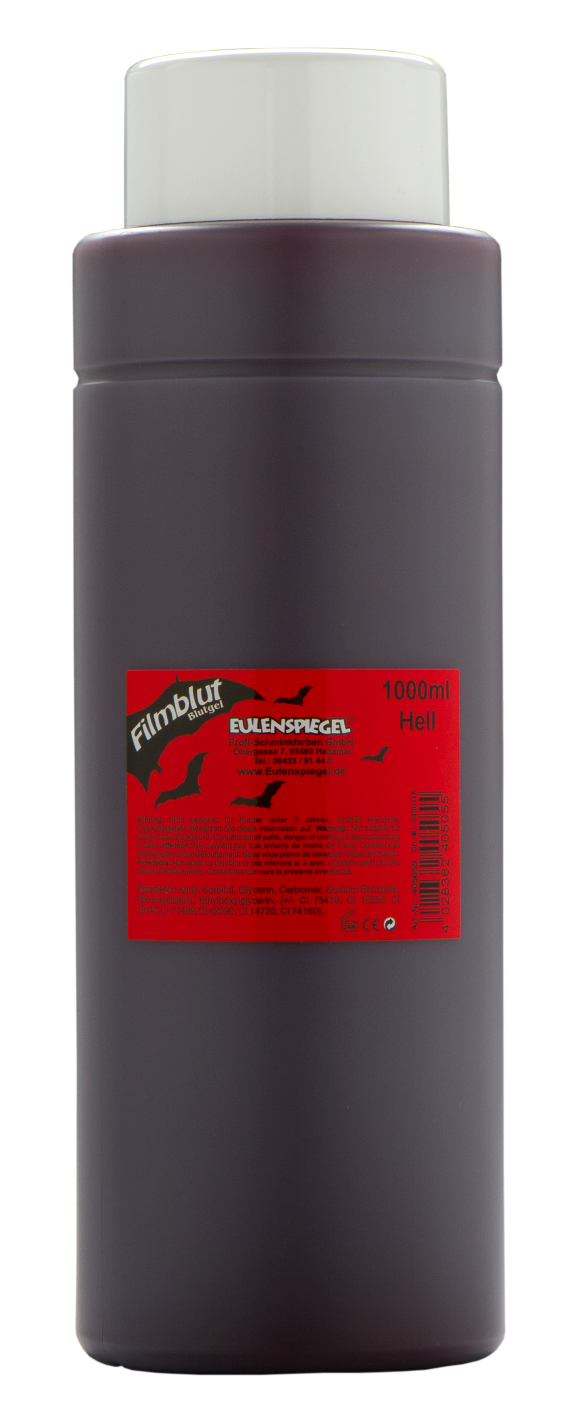 Filmblut / Blutgel, hell, 1000ml TV- Film - Theaterqualität