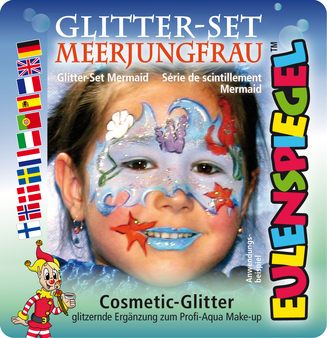 Glitzer Set Meerjungfrau Flieder, GoldenOrange, Limette, Türkis