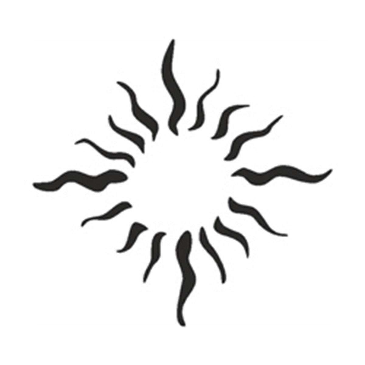 Selbstklebe Schablone - Sonnenflammen Vorlage zum Ausmalen