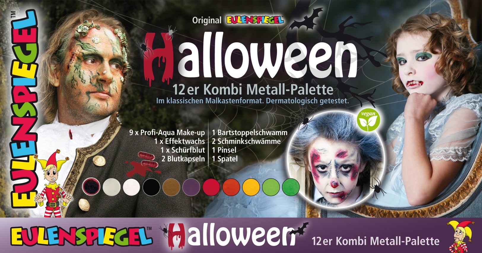 Hallloween - 12 Farben Kombi-Metall-Palette exklusive Halloweenzusammenstellung