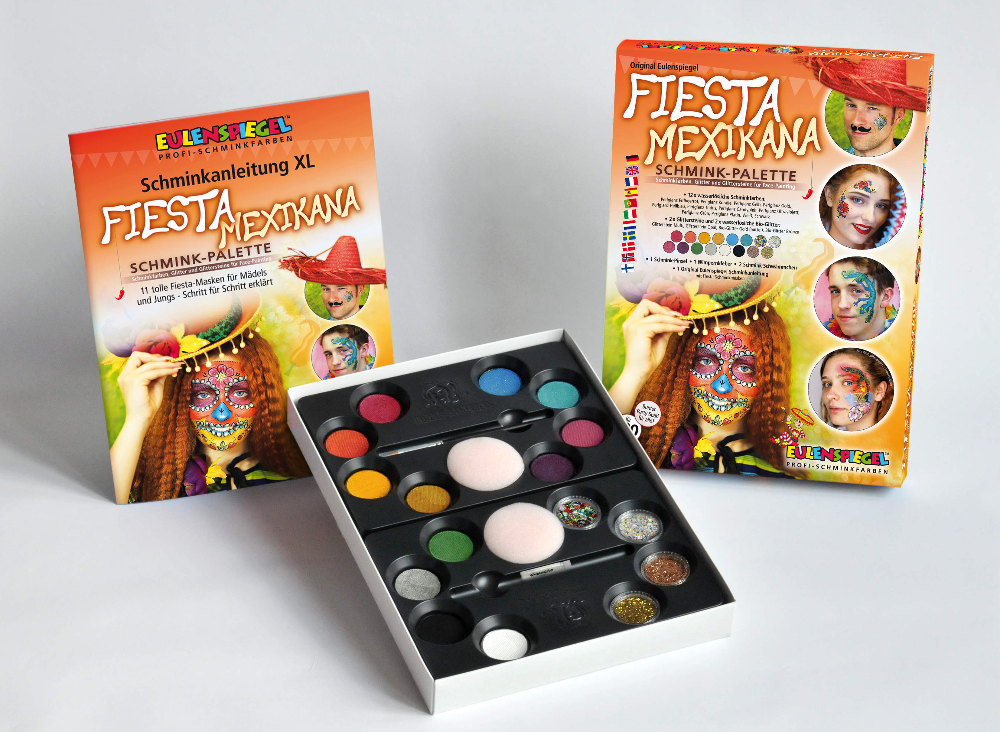 Fiesta Mexicana 12 Farben, 2 Glittersteine, 2 Bio-Glitter