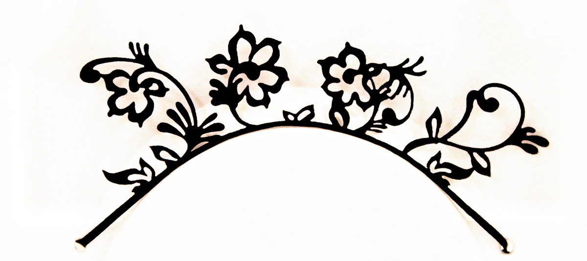 Papier-Wimpern, Flowers - schwarz 