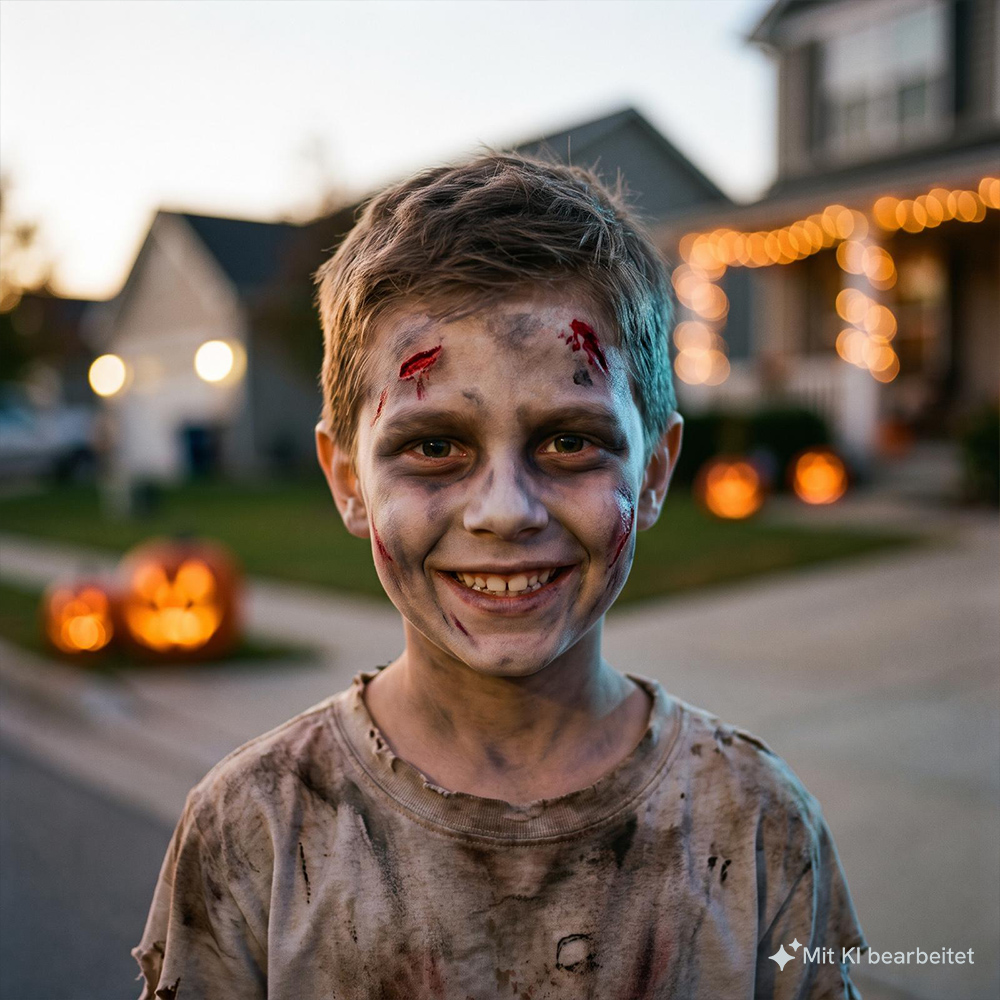 Motiv-Set Kleiner Zombie mit 4 Farben, Pinsel und Anleitung