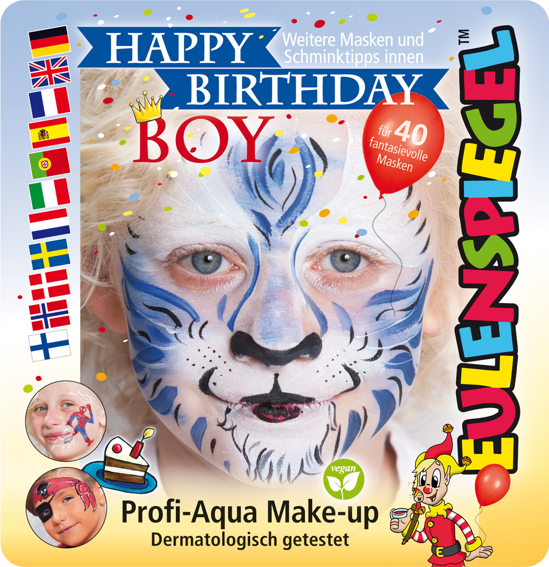 Motiv-Set Happy Birthday Boy mit 4 Farben, Pinsel und Anleitung