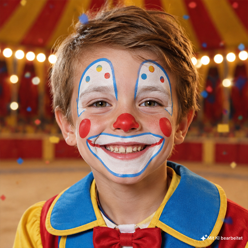 Motiv-Set Clown mit 4 Farben, Pinsel und Anleitung