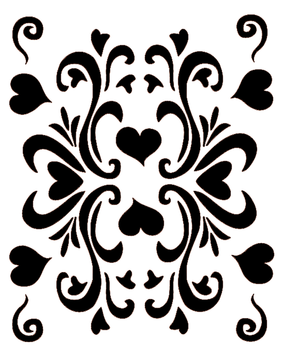 Facepainting Schablone Retro Hearts 