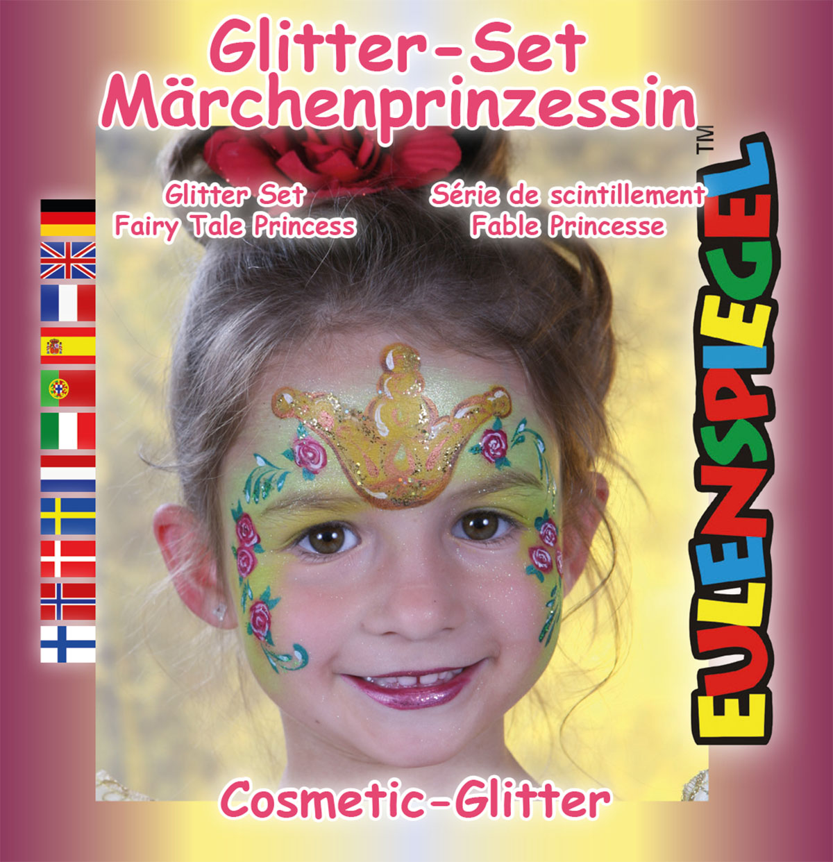 Glitzer Set Märchen-Prinzessin Gold-J.(grob), Fr. Green, C.-Pink, RosenRot