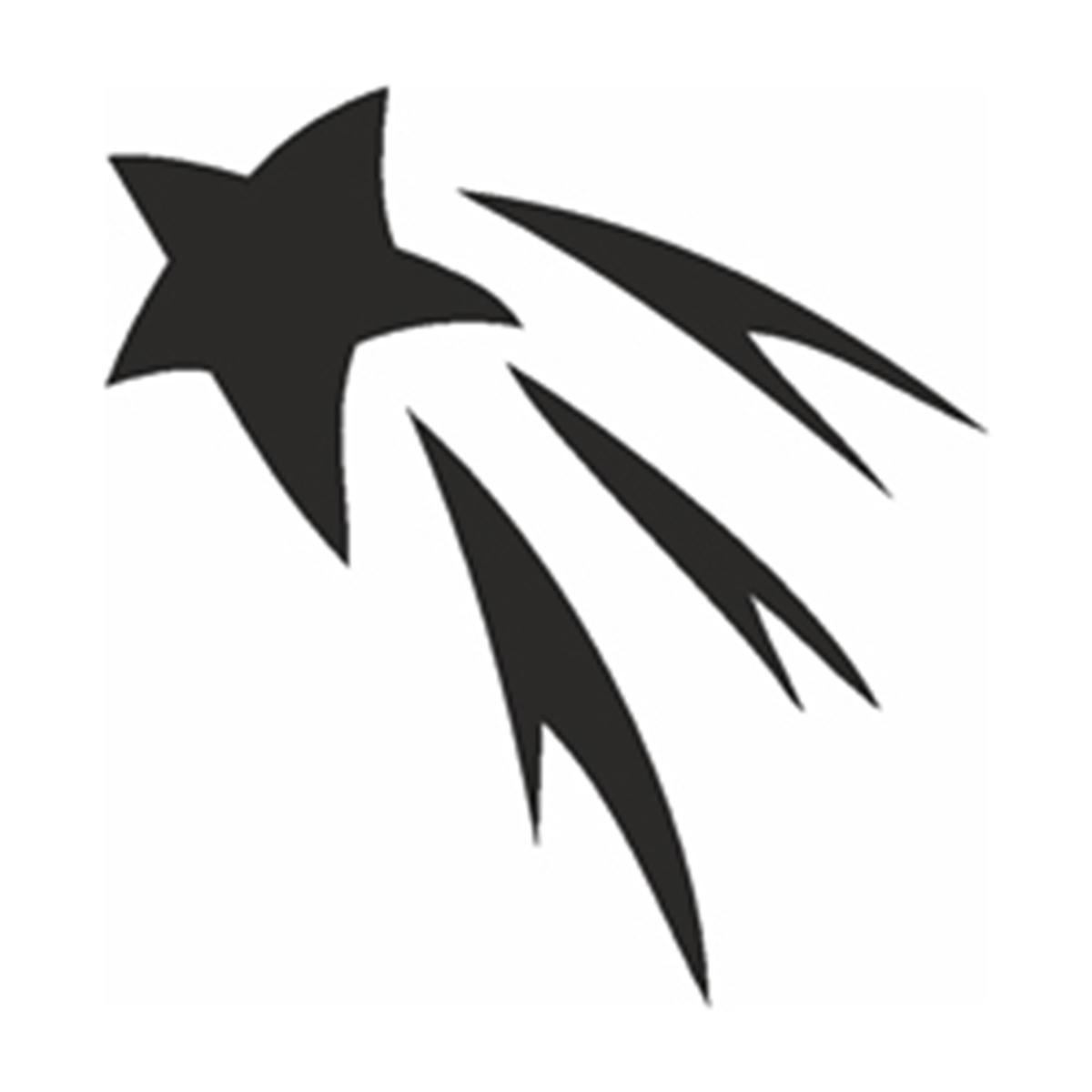 Selbstklebe Schablone - Shooting Star Vorlage zum Ausmalen