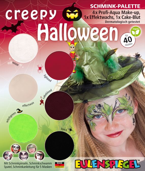6er Schmink-Palette Creepy halloween plastikfreie Umverpackung