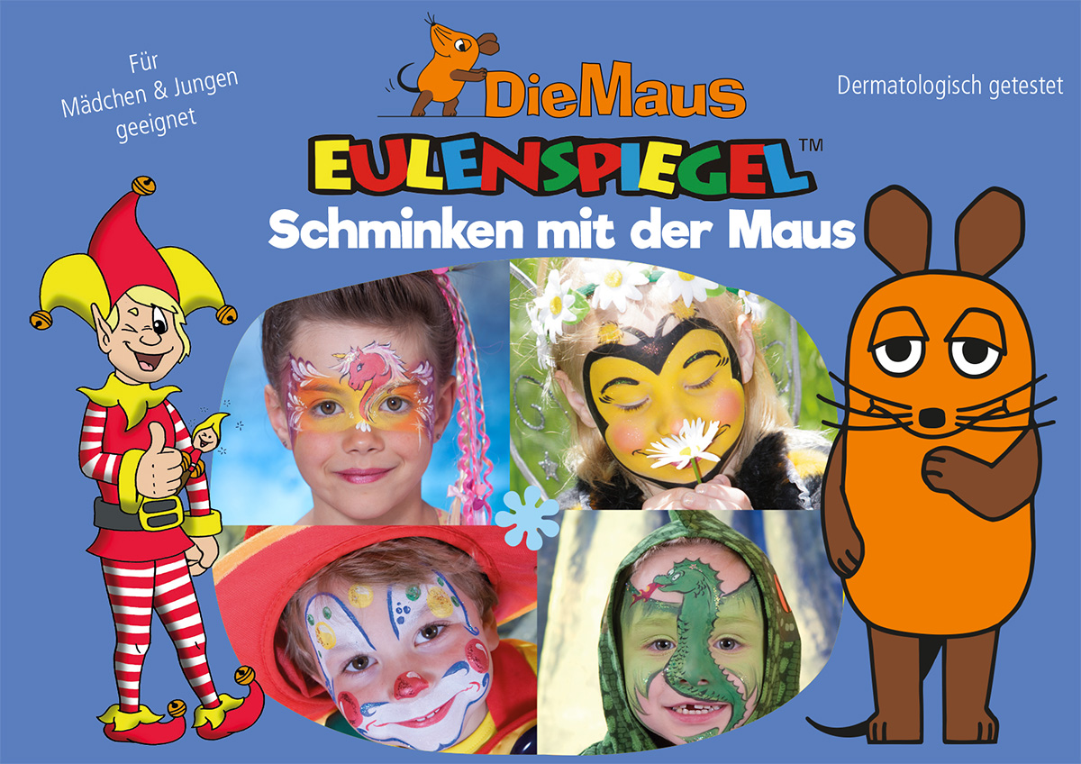 Schminken mit der Maus Palette 6 Farben, Pinsel und Anleitung