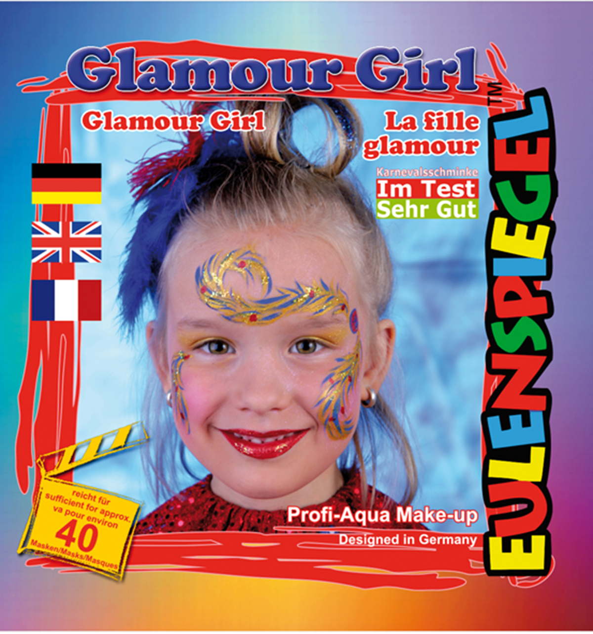 Motiv-Set Glamour Girl mit 4 Farben, Pinsel und Anleitung
