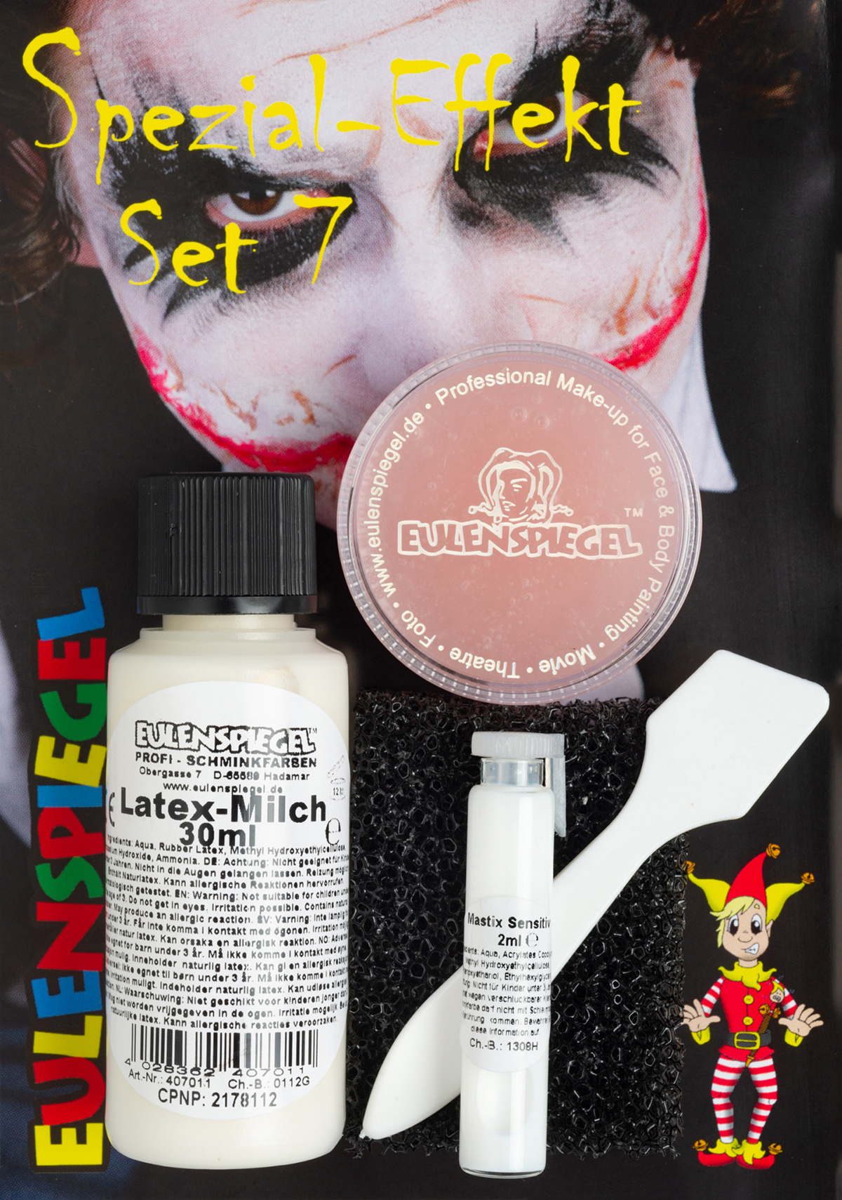 Spezial-Effekt Set 7, Latex-Mi, Effektwax, Bart-St Latex-Milch30ml,Effektwax12ml,Bart-St.-Schw,Mastix