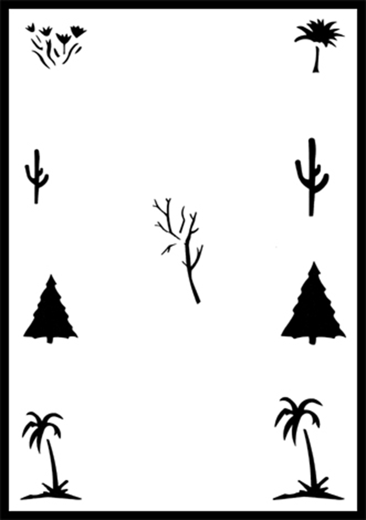 Tattoo Schablone - Trees DIN A5, abwaschbar,flexibel und doch stabil