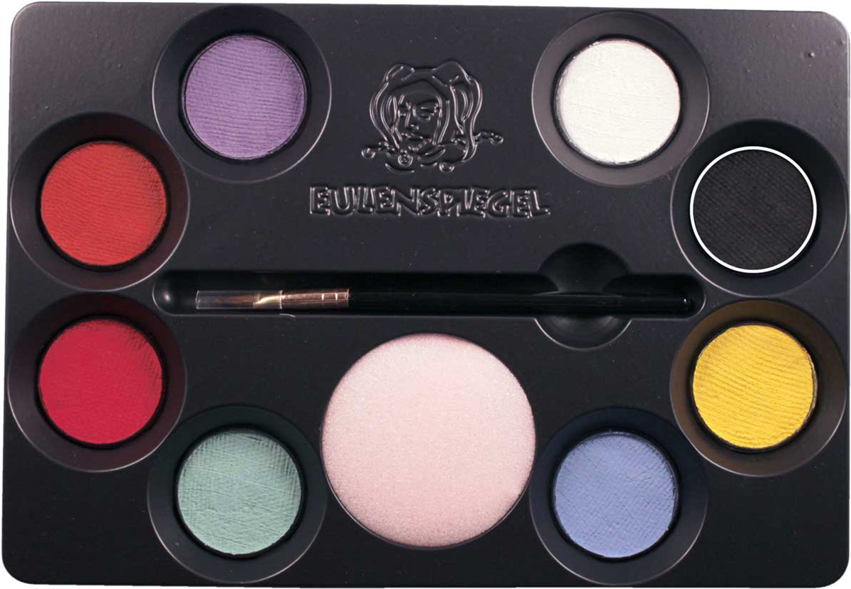 Fantasy Schmink-Palette 8 Farben, Pinsel u. Anleitung mit 16 Masken