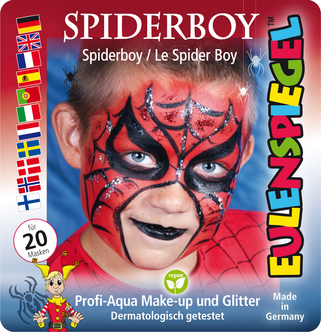 Motiv-Set Spiderboy 2 Farben, 2 Glitzer, Pinsel und Anleitung
