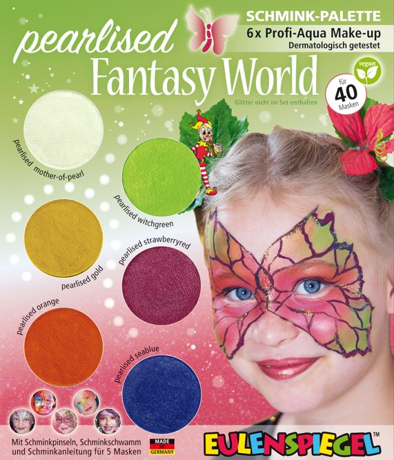 6er Schmink-Palette Pearlised fantasy world plastikfreie Umverpackung