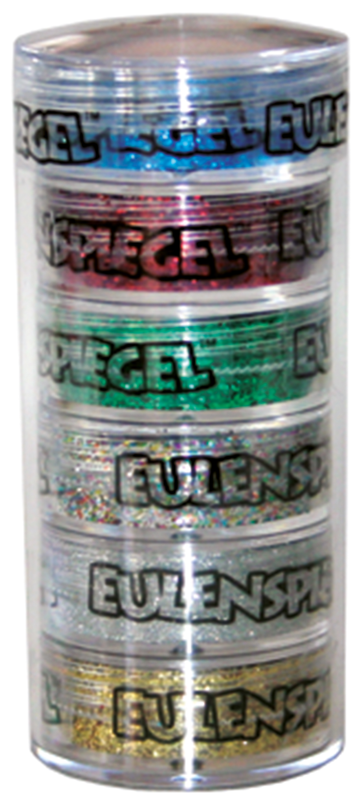 Polyesterglitzer Classic-Edition, 6 x 6g (Gold, Silber, Regenbogen, Grün, Rot, Blau)
