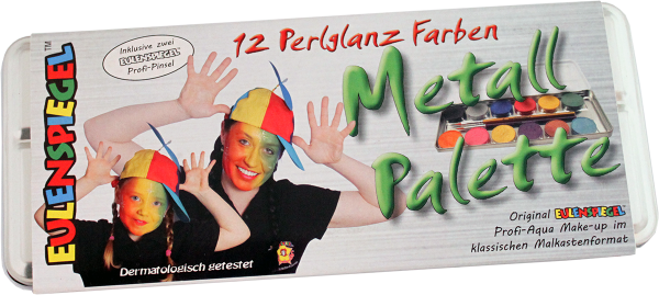 12 Perlglanz-Farben Metall-Palette