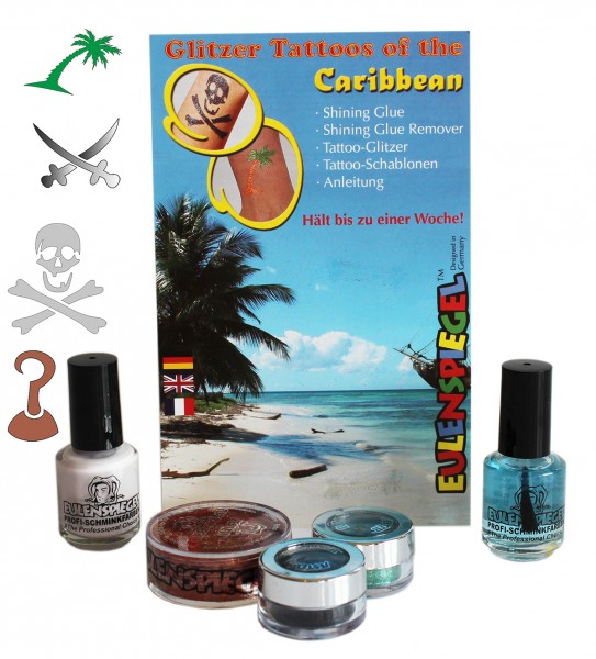 Glitzer Tattoo-Set Caribbean